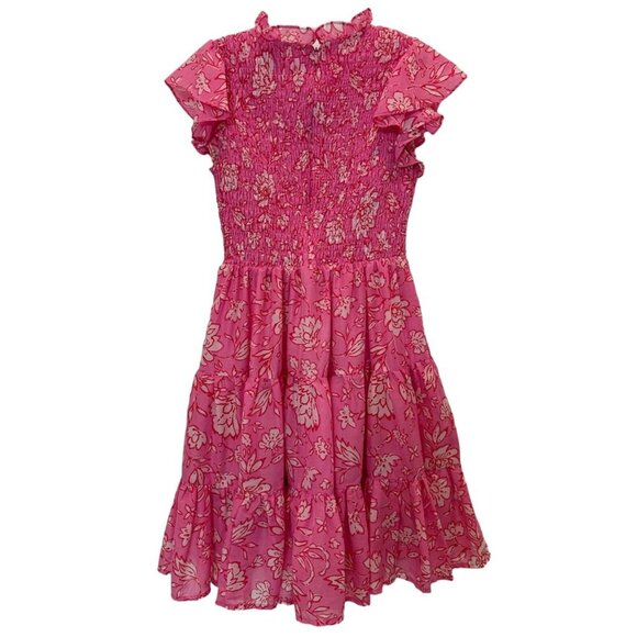 J.Marie The Rosie Ruched Smocked Mini Dress Pink Size XS - Picture 3 of 10